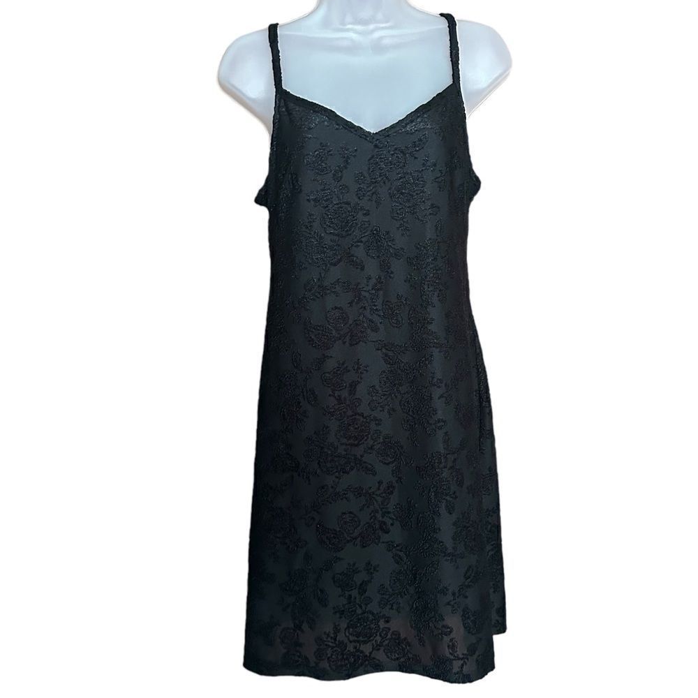 Xhilaration Black Floral Party Punk Goth Cami Mini Dress